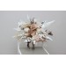 Wedding bouquets in beige white brown colors. Bridal bouquet. Cascading bouquet. Faux bouquet. Bridesmaid bouquet.Orchid bouquet.  0026