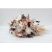 Wedding bouquets in beige white brown colors. Bridal bouquet. Cascading bouquet. Faux bouquet. Bridesmaid bouquet.Orchid bouquet.  0026