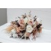 Wedding bouquets in beige white brown colors. Bridal bouquet. Cascading bouquet. Faux bouquet. Bridesmaid bouquet.Orchid bouquet.  0026