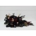 Wedding bouquets in deep purple black gold beige colors. Bridal bouquet. Cascading bouquet. Faux bouquet. Bridesmaid bouquet. Halloween wedding. BLACK