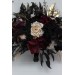 Wedding bouquets in deep purple black gold beige colors. Bridal bouquet. Cascading bouquet. Faux bouquet. Bridesmaid bouquet. Halloween wedding. BLACK