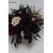 Wedding bouquets in deep purple black gold beige colors. Bridal bouquet. Cascading bouquet. Faux bouquet. Bridesmaid bouquet. Halloween wedding. BLACK