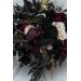 Wedding bouquets in deep purple black gold beige colors. Bridal bouquet. Cascading bouquet. Faux bouquet. Bridesmaid bouquet. Halloween wedding. BLACK