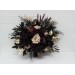Wedding bouquets in deep purple black gold beige colors. Bridal bouquet. Cascading bouquet. Faux bouquet. Bridesmaid bouquet. Halloween wedding. BLACK