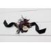  Wedding boutonnieres and wrist corsage  in purple black gold beige color theme. Flower accessories. BLACK