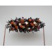 Flower Arch Arrangement in Purple, Black, Rust & Gold | Faux Floral Archway for Wedding