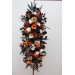 Flower Arch Arrangement in Purple, Black, Rust & Gold | Faux Floral Archway for Wedding