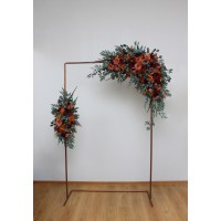  Flower arch arrangement in burgundy dusty rose terracotta rust colors.  Arbor flowers. Floral archway. Faux flowers for wedding arch. 5294