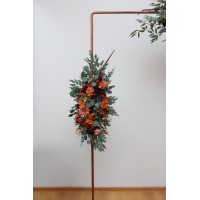  Flower arch arrangement in burgundy dusty rose terracotta rust colors.  Arbor flowers. Floral archway. Faux flowers for wedding arch. 5294