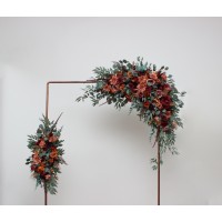  Flower arch arrangement in burgundy dusty rose terracotta rust colors.  Arbor flowers. Floral archway. Faux flowers for wedding arch. 5294