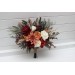 Wedding Bouquets in Rust, Burgundy & Ivory | Faux Bridal & Bridesmaid Bouquets