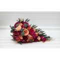 Wedding Bouquets in Magenta, Peach & Coral | Faux Bridal & Bridesmaid Bouquets