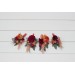 Wedding boutonnieres and wrist corsage in magenta peach coral color scheme. Flower accessories. 5295