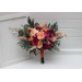 Wedding Bouquets in Magenta, Peach & Coral | Faux Bridal & Bridesmaid Bouquets