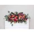 Flower Arch Arrangement in Magenta, Peach & Coral | Faux Floral Archway for Wedding