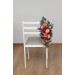 Aisle flowers in magenta peach coral scheme. Chair flowers. Sign flowers. Wedding flowers. Flowers for wedding decor. 5295