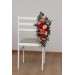 Aisle flowers in magenta peach coral scheme. Chair flowers. Sign flowers. Wedding flowers. Flowers for wedding decor. 5295