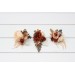 Wedding boutonnieres and wrist corsage in terracotta brown creamcolor scheme. Flower accessories. 5100