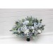 Dusty Blue & Sky Blue Bridal Bouquet | Peonies, Roses & Anemones with Sage Green for Boho Weddings
