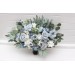 Dusty Blue & Sky Blue Bridal Bouquet | Peonies, Roses & Anemones with Sage Green for Boho Weddings