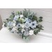 Dusty Blue & Sky Blue Bridal Bouquet | Peonies, Roses & Anemones with Sage Green for Boho Weddings