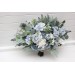 Dusty Blue & Sky Blue Bridal Bouquet | Peonies, Roses & Anemones with Sage Green for Boho Weddings