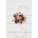 Wedding boutonnieres and wrist corsage in rust orange cream color scheme. Flower accessories. 5179