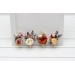 Wedding boutonnieres and wrist corsage in rust orange cream color scheme. Flower accessories. 5179