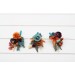 Wedding boutonnieres and wrist corsage in teal rust gold plum color scheme. Flower accessories. 5222
