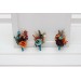 Wedding boutonnieres and wrist corsage in teal rust gold plum color scheme. Flower accessories. 5222