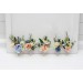 Wedding Boutonnieres & Wrist Corsage in Ivory, Yellow, Peach & Dusty Blue | Faux Flower Accessories