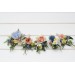 Wedding Boutonnieres & Wrist Corsage in Ivory, Yellow, Peach & Dusty Blue | Faux Flower Accessories