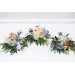 Mini bouquets for vases. Flowers for wedding decor. Ivory yellow peach dusty blue color scheme. Centerpiece. 5247