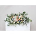 Flower Arch Arrangement in Ivory, Yellow, Peach & Dusty Blue | Faux Floral Archway for Wedding