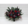 Jewel-Tone Wedding Bouquets in Purple, Red, Magenta & Burgundy | Faux Cascading Bridal & Bridesmaid Bouquets
