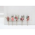 Set of 5 bobby pins in mauve blush pink color scheme. Hair accessories. Flower accessories for wedding. Gift for bridesmaid. 5298