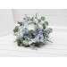 Dusty Blue & Sky Blue Bridal Bouquet | Peonies, Roses & Anemones with Sage Green for Boho Weddings