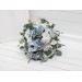 Dusty Blue & Sky Blue Bridal Bouquet | Peonies, Roses & Anemones with Sage Green for Boho Weddings