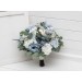 Dusty Blue & Sky Blue Bridal Bouquet | Peonies, Roses & Anemones with Sage Green for Boho Weddings