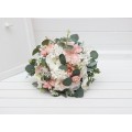 Bouquets in blush pink white color theme. Bridal bouquet. Faux bouquet. Bridesmaid bouquet. 5304