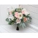 Bouquets in blush pink white color theme. Bridal bouquet. Faux bouquet. Bridesmaid bouquet. 5304