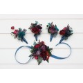Wedding Boutonnieres & Wrist Corsage | Purple, Magenta & Burgundy Flower Accessories