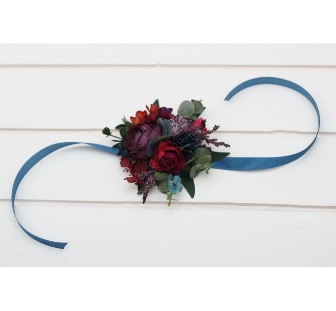 Wedding Boutonnieres & Wrist Corsage | Purple, Magenta & Burgundy Flower Accessories