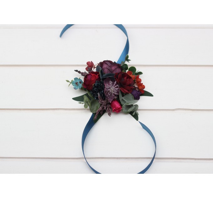 Wedding Boutonnieres & Wrist Corsage | Purple, Magenta & Burgundy Flower Accessories