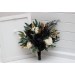 Hunter Green, Ivory, Black, and Gold Wedding Bouquets – Classic & Cascading Bridal Designs