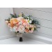Bouquets in blush pink white peach yellow color theme. Bridal bouquet. Faux bouquet. Bridesmaid bouquet. 5301