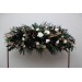 Flower Arch Arrangement in Hunter Green, Ivory, Black, and Gold