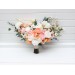 Bouquets in blush pink white peach yellow color theme. Bridal bouquet. Faux bouquet. Bridesmaid bouquet. 5301