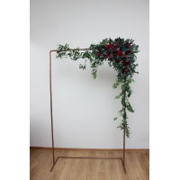  Flower arch arrangement in jewel-tone color scheme.  Arbor flowers. Floral archway. Faux flowers for wedding arch. 5297