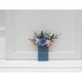 Dusty Blue & Peach Pocket Flowers | Elegant Pocket Boutonniere